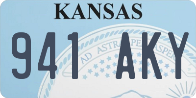 KS license plate 941AKY