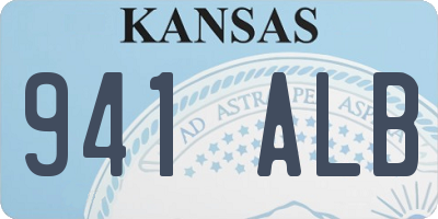 KS license plate 941ALB