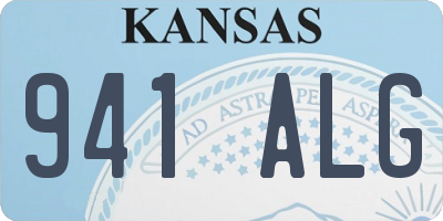 KS license plate 941ALG