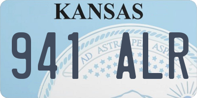 KS license plate 941ALR