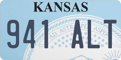 KS license plate 941ALT