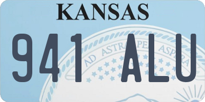 KS license plate 941ALU