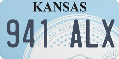 KS license plate 941ALX