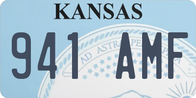 KS license plate 941AMF