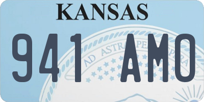KS license plate 941AMO