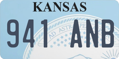 KS license plate 941ANB