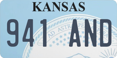 KS license plate 941AND