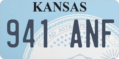 KS license plate 941ANF