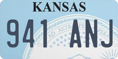 KS license plate 941ANJ