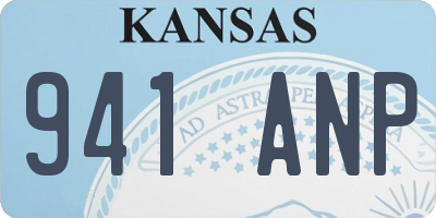KS license plate 941ANP