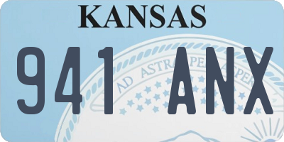 KS license plate 941ANX