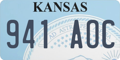 KS license plate 941AOC