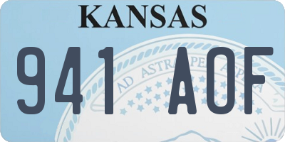 KS license plate 941AOF