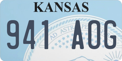 KS license plate 941AOG