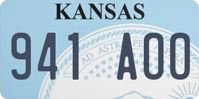 KS license plate 941AOO