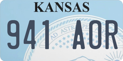 KS license plate 941AOR