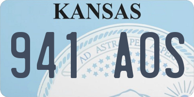 KS license plate 941AOS