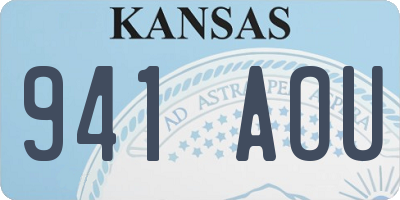 KS license plate 941AOU
