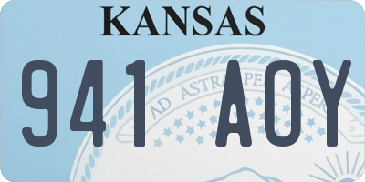 KS license plate 941AOY