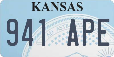 KS license plate 941APE