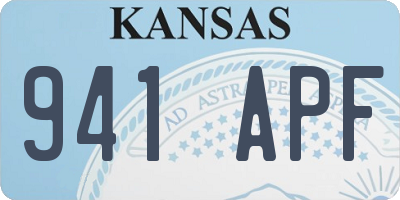 KS license plate 941APF