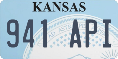 KS license plate 941API