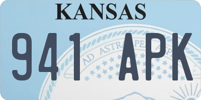 KS license plate 941APK
