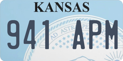 KS license plate 941APM