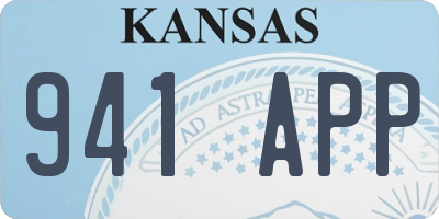 KS license plate 941APP