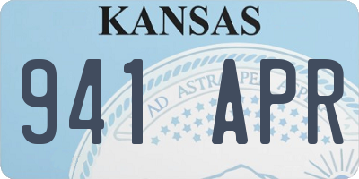 KS license plate 941APR