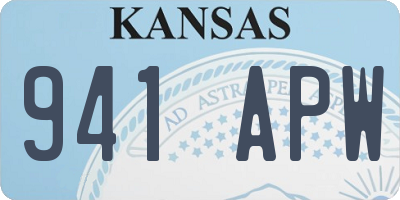 KS license plate 941APW