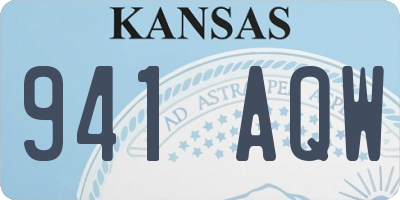 KS license plate 941AQW