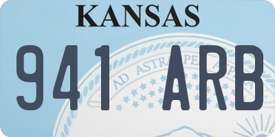KS license plate 941ARB