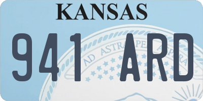 KS license plate 941ARD