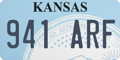 KS license plate 941ARF