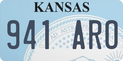 KS license plate 941ARO