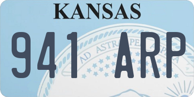 KS license plate 941ARP
