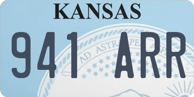 KS license plate 941ARR