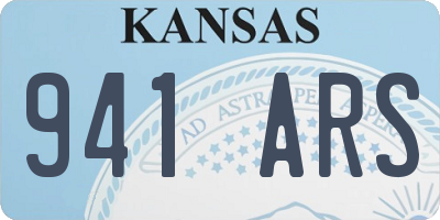 KS license plate 941ARS