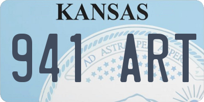 KS license plate 941ART