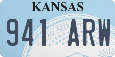 KS license plate 941ARW