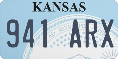 KS license plate 941ARX