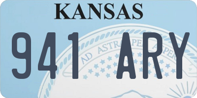 KS license plate 941ARY