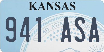 KS license plate 941ASA