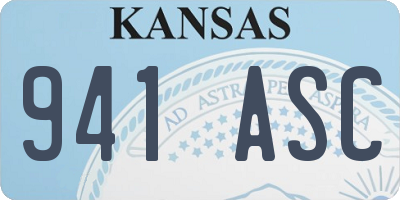 KS license plate 941ASC