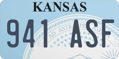 KS license plate 941ASF