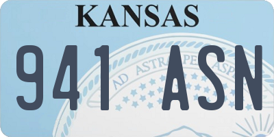 KS license plate 941ASN