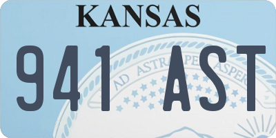 KS license plate 941AST