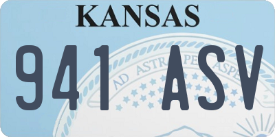 KS license plate 941ASV
