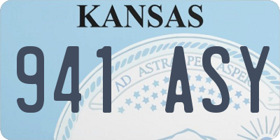 KS license plate 941ASY